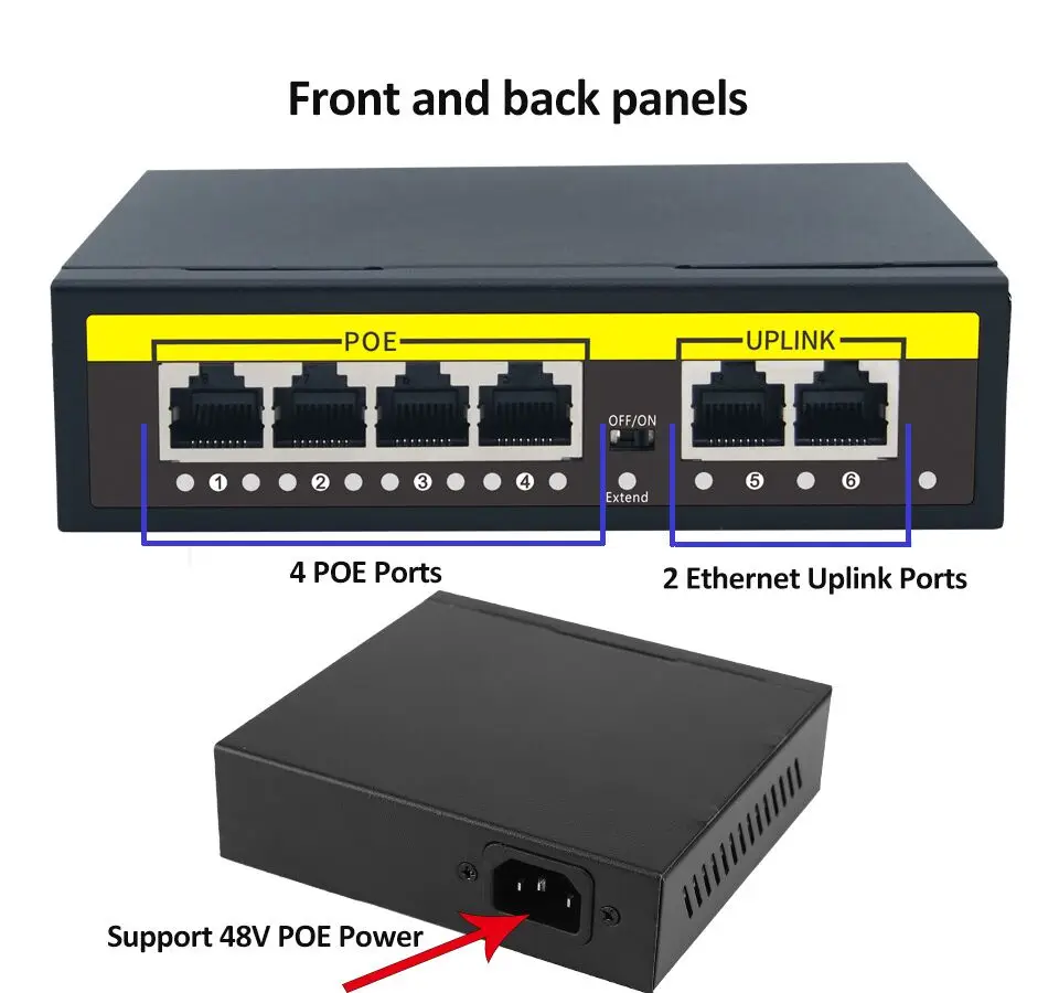 48 v poe interruptor de rede 100
