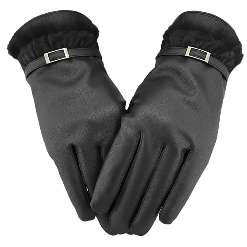 

Touchable Lace-Trimmed Leather Gloves Female Touch Screen Touch Ladies Gloves Winter Professional Fashion