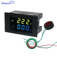 AC 80-300V 200-450V Ammeter Voltmeter Current Meter Voltage Indicator Volt Amp Monitor 100A 199.9A 400A LCD Scree CT Full View