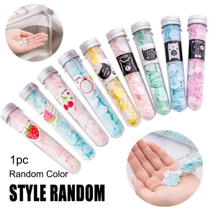 

Portable Tube Paper Soap Petals For Travel Scented Soap Flakes Child Hand Washing Soaps Handmade Disinfection Soap Random