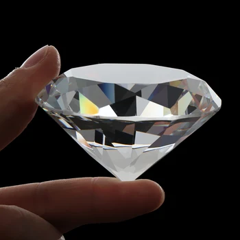 

Clear Glass Crystal Diamond Faceted Cut Raw Gemstone Craft Desktop Ornaments Romantic Chrismas Gifts Party Home Decoration