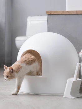 

Large Space snow house cat toilet deodorant sand-proof fully enclosed snow house cat litter basin splash-proof large cat litter