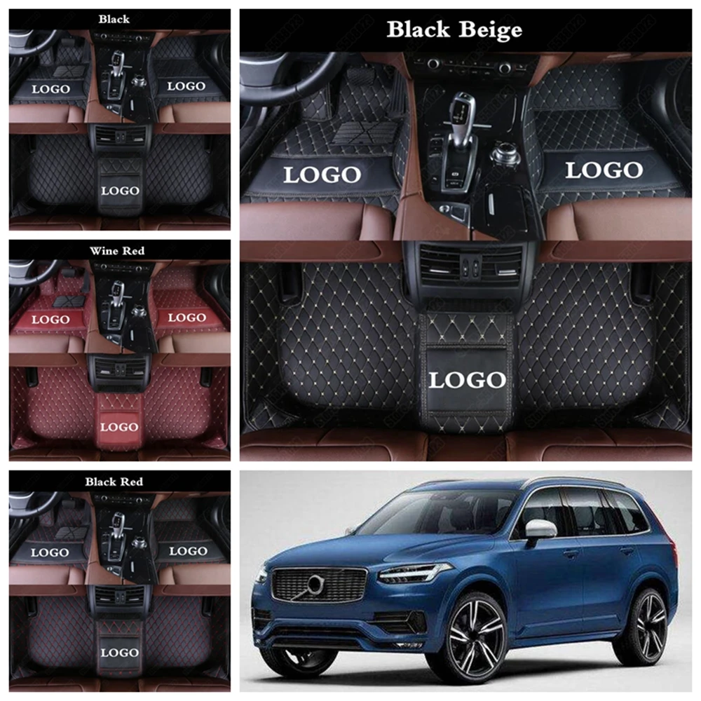 Коврики автомобильные под заказ кожаные коврики для Volvo V40 V60 V90 C30 S40 S60 S80 S90 XC40 XC60 XC70