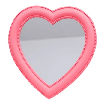 

Pink Love Mirror Desktop Vanity Mirror Wall Mounted Dual-Use Makeup Mirror Girl Room Wall Decoration Heart-Shaped Mirror