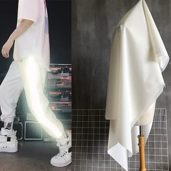 

White Reflective Glow-in-the-Dark Fabric Functional Safety Warning Special Material Designer DIY Fabric Telas Costura sewing