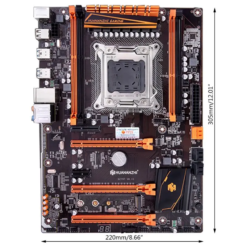 Материнская плата Huananzhi X79 LGA 2011 ATX USB3.0 SATA3 PCI-E NVME M.2 поддержка 4x16G REG ECC память и процессор Xeon E5 W91A