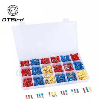 

Boxed Connection Terminal Combination 1200pcs Cold-Pressed Terminal Block Combination Set 18 Insulated Terminal Combinations