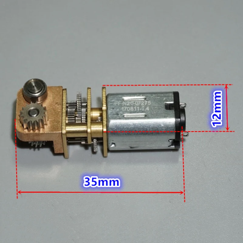 Микро N20 металлическая коробка передач червь самоблокирующийся правый угол турбины DC мотор-редуктор 3 об/мин-6 об/мин для 3D печати ручки, дверной подъемник