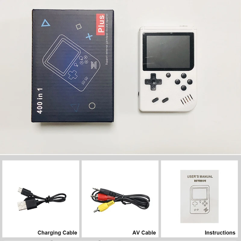 Retro Console Double Handheld Game Player Battery 3.0 Inch LCD Built-in 400 Video Games Gift for Kids Classic Videoconsolas 