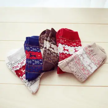 

Women Men Socks Lady Christmas Gift Sock Winter Cute 3D Warm Socks Thicken Thermal Ladies Wool Animal Female Crazy Sock J0Z3