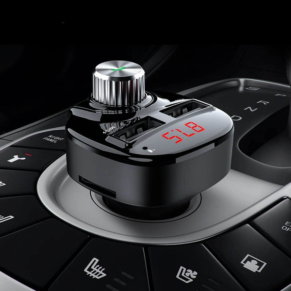  FM Transmitter Modulator Bluetooth Handsfree Car Kit Audio MP3 Player with 3.4A Dual USB Car FM Tra