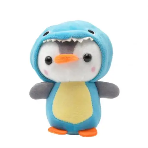 1Pcs Plush Keychain Cute Penguin Bee Animal Plush Doll Pendant Keychain Ring Key Holder Bag Decor Kids Playmate Valentine Gifts Blue