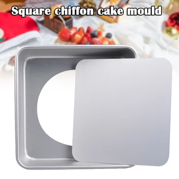 

6 Inch Cake Pan Aluminium Alloy Square Mould Baking Chiffon Cake Mousse Mold with Removable Bottom DIY Cake Tools Kitchen DTT