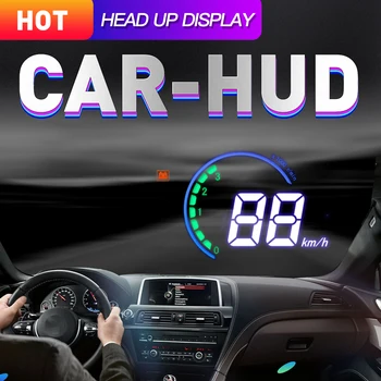 

HEPBURN 3.8" OBD2 Hud Car Display Digital Speed Projector Security Alarm Water temp Overspeed RPM Voltage