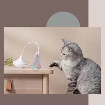 

Cats Interactive Tumbler Toy Stick Feathers Tease Cat Kitten Automatic Feather Electronical Cat Toy Premium Pet Supplies