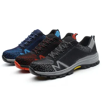 

Men Breathable Steel Toe Cap Safety Shoes Men Outdoor Anti-slip Steel Puncture Proof Construction Boots Work Shoes men sneakers
