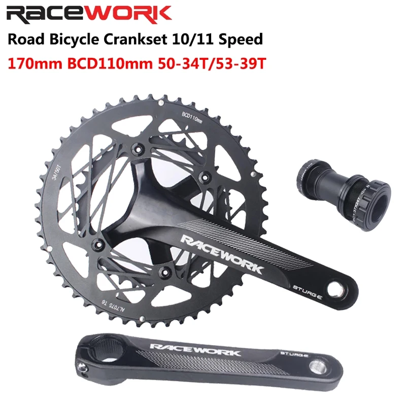Racework Road Bike Crankset Bicycle Crank Integrated Hollowtech