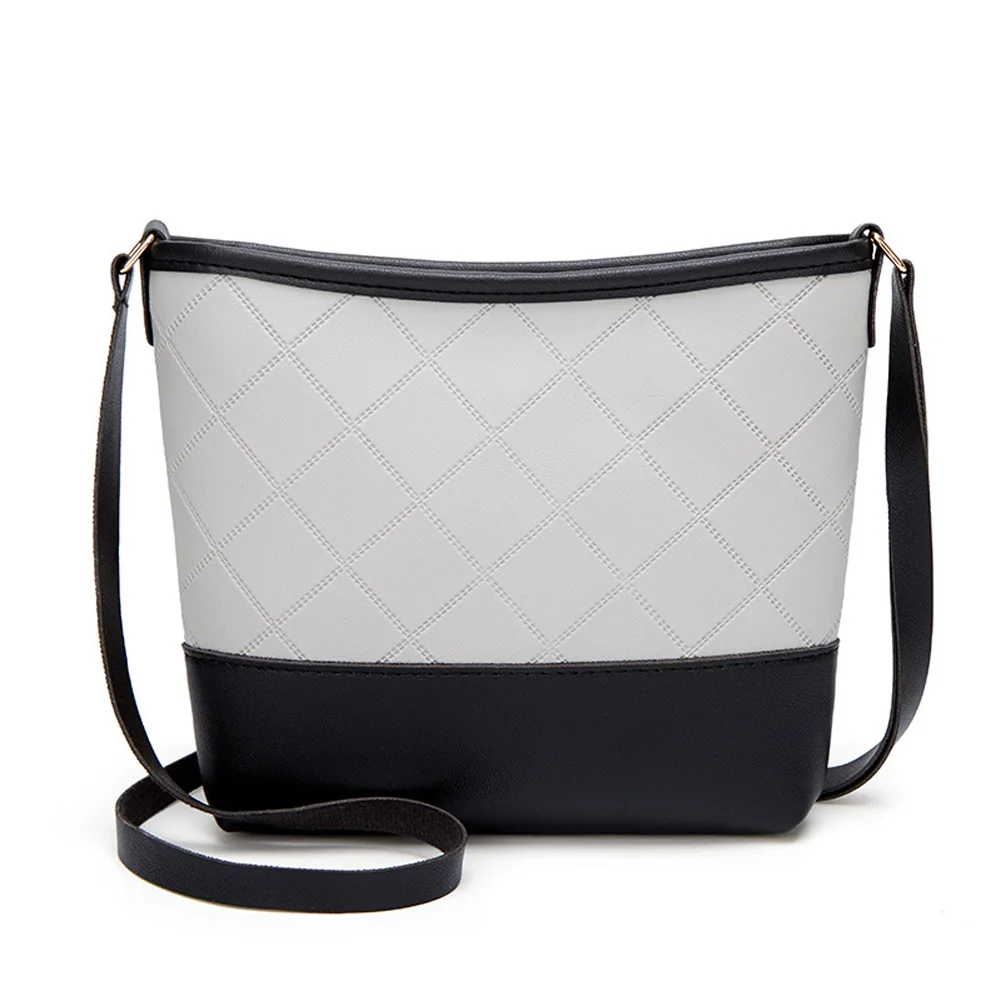Серый Crossbody Bags For Women Fashion Women's Rhombic One-shoulder Bucket Bag Mobile Phone Bag Purse Women Messenger Bags Bolsas - Цвет: Серый