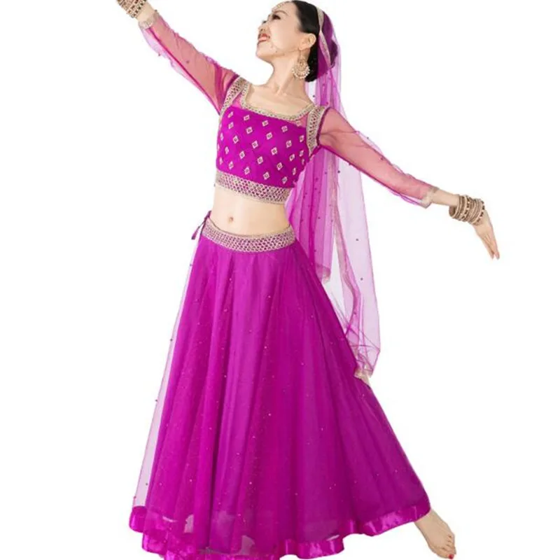 New India Clothing Sarees For Woman Lehenga Choli Belly Dancing Dress Nepal Pakistan Hand-made Embroideried Lady Three Pieces |