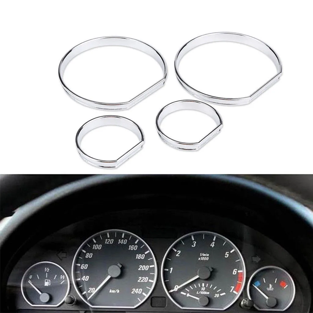 Chrome Gauge Dash Dial Rings Bezel Trim Speedometer AC M-Tech For BMW E46 M3