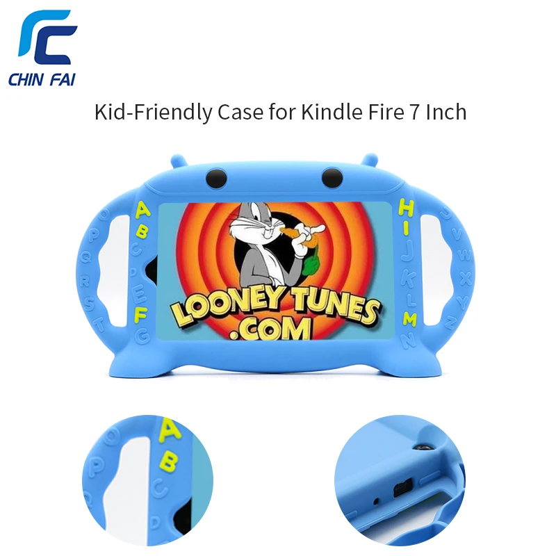 CHINFAI Shockproof Silicone Kid Case for Kindle Fire 7 Inch 2015 Kid