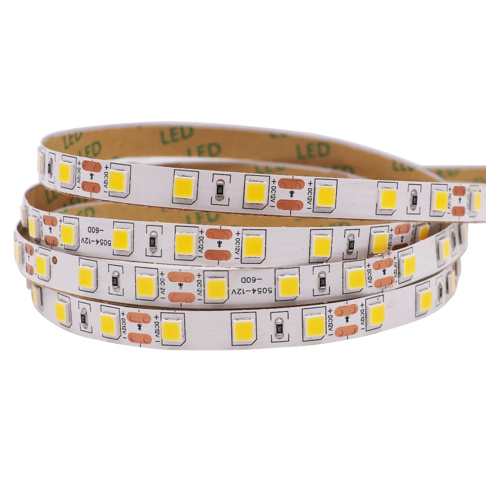 5M 5054 Led Strip Light DC 12V 60/120 LEDs/M Waterproof Led Tape Cold White Warm White Flexible Led Light Lamp Home Decor Lights