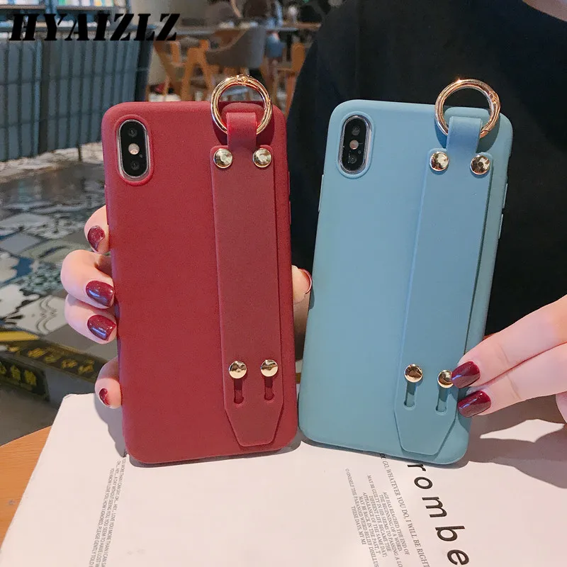 

Note 10+ Matte Case for Galaxy A7 A30S A20E A50S A10S A40 A70 Soft Silicone Back Cover whit Wrist Strap Stand Solid Color Coque