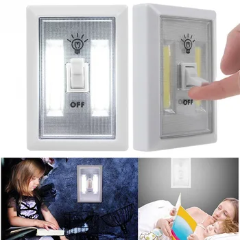 

COB led Novelty lamp Wireless indoor wall light 4 pcs AAA battery powered with Switch on/off Super bright for kids Cabinet