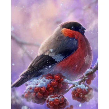 

100% full 5D diy diamond painting 3D rhinestone diamond embroidery animal winter bird mosaic pattern home decoration ZWQ