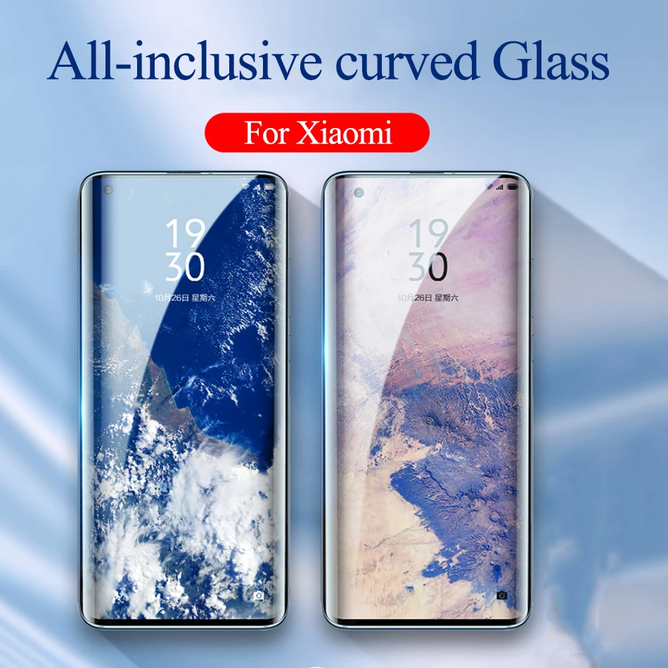 Full Cover Glass For Xiaomi MI 10 On Xiomi Pro Flim Curved Screen Protector Protection | Мобильные телефоны и аксессуары