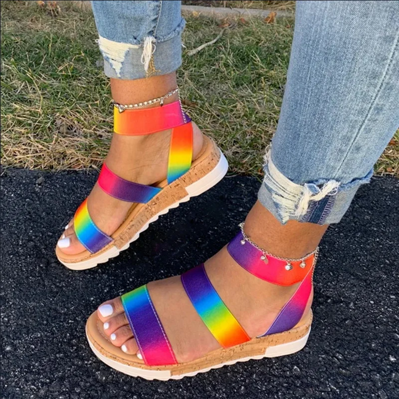 

Wholesale Multi Color Platform Sandals Big Size 35-43 Female Summer Sandals Women Fashion Shoes Woman Zapotas De Moda
