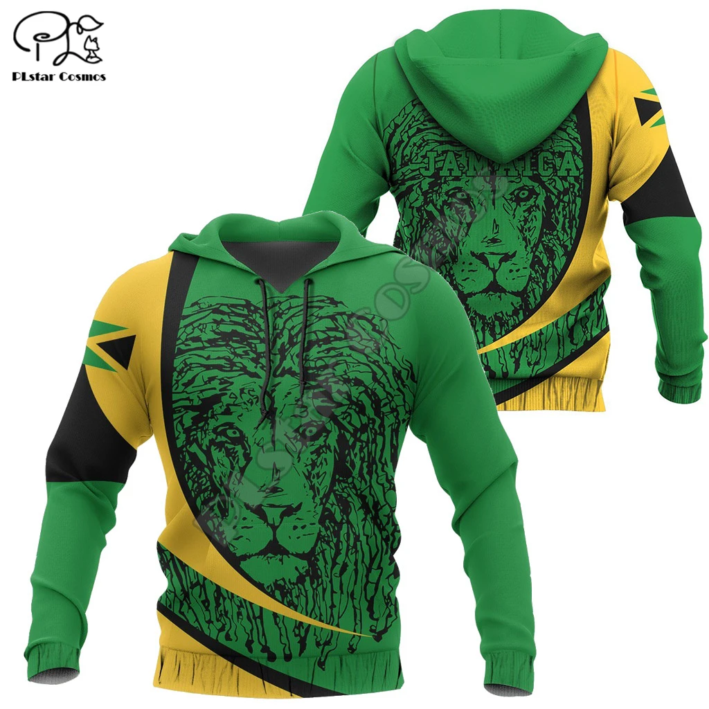 

PLstar Cosmos 3DPrinted Jamaican Flag Badge Lion King New Fashion Fall/Winter Mens Hoodies Zipper Jacket Unisex Dropship Style-2