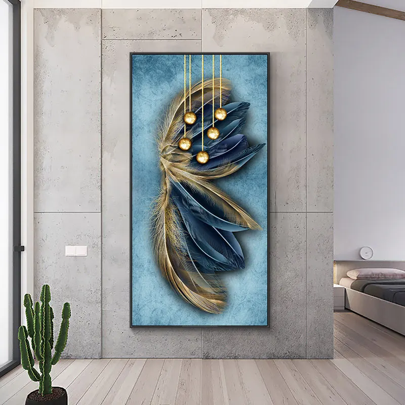 

Butterfly-shaped Feathers On Canvas Print Painting Nordic Poster Wall Art Picture For Living Room Home Decoration Frameless