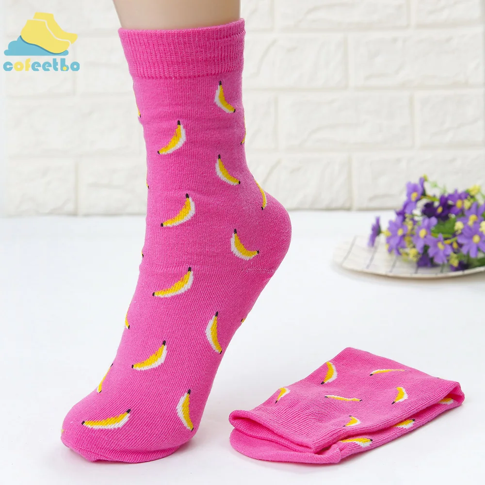 banana Забавный Банан, авокадо, яйцо, печенье, пончики, аксессуары, Harajuku, унисекс, милые Носки с рисунком еды, мягкая дышащая обувь хлопковая - Цвет: banana