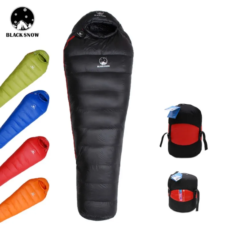 ZWARTE SNEEUW Winter Ultralight Thermische Volwassen Mummie 95% Wit Ganzendons Slaapzak Zak W/Compressie Pack Voor Camping wandelen ZWARTE SNEEUW Winter Ultralight Thermische Volwassen Mummie 95% Wit Ganzendons Slaapzak Zak W/Compressie Pack Voor Camping wandelen