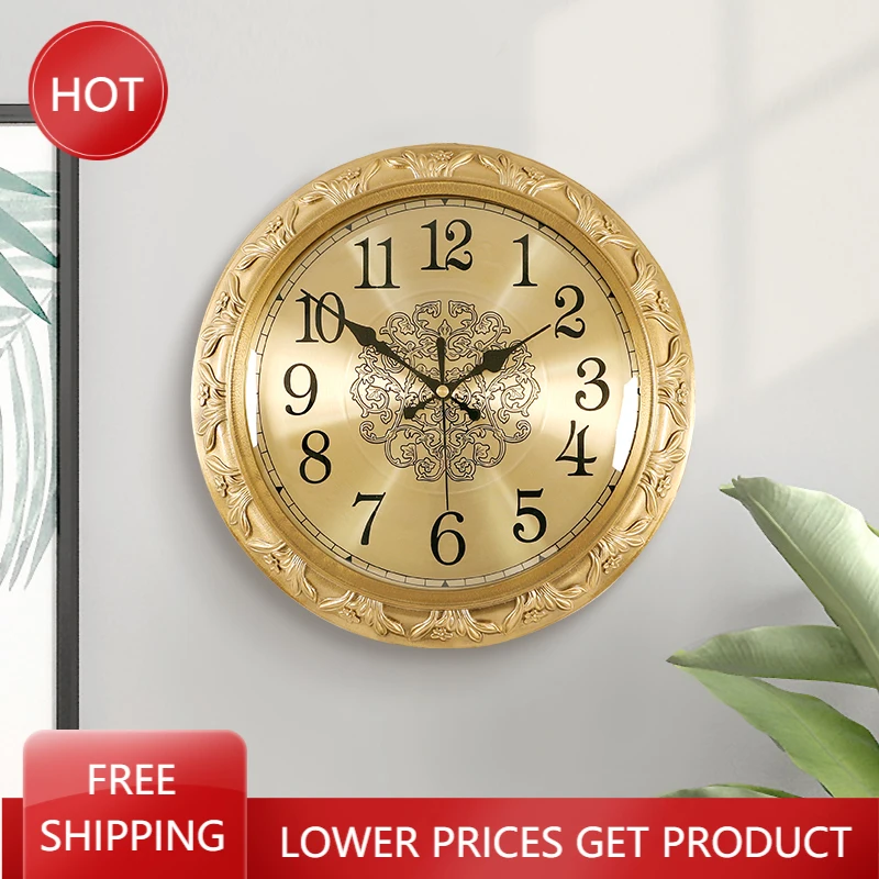 Vintage Copper Wall Clock Living Room Roman Numeral Art Classic Antique