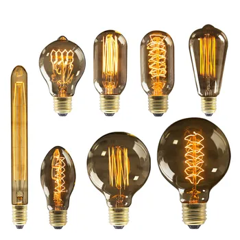 

Retro Edison Bulb E27 220V 40W ST64 G80 G95 G125 Ampoule Vintage Edison bulb Incandescent Lamp Filament Light Bulb Home Decor