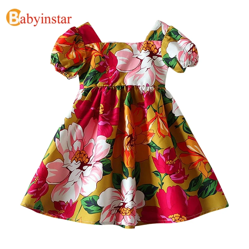 Babyinstar; Детские платья для девочек; платье принцессы с бантом; Одежда для маленьких девочек; карнавальный костюм принцессы; Платья с цветочным принтом; Новинка года
