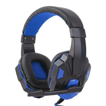 

White & Red & Blue SY830MV Adjustable Length Hinges 3.5mm Surround Stereo Gaming Headset Headband Headphone with Mic for PC