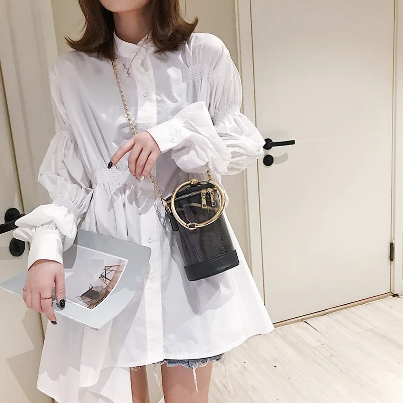 

Transparent Bag 2019 New Style Hot Selling Mobile Phone Bag Hand Bucket Bag Online Celebrity Celebrity Style Versatile Crossbody