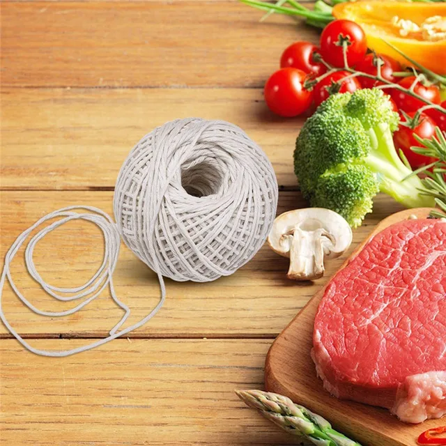 1Roll 110-feet Cooking Tools Butcher's Cotton Twine Meat Prep Trussing Turkey Barbecue Strings Meat Sausage Tie Rope Cord 2