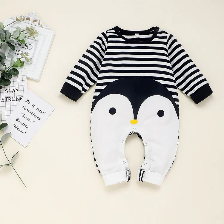 

Baby Autumn Spring Cotton Cartoon Penguin Style Boy Clothes Newborn Baby Girl Clothing Infant Jumpsuit for Baby Clothes