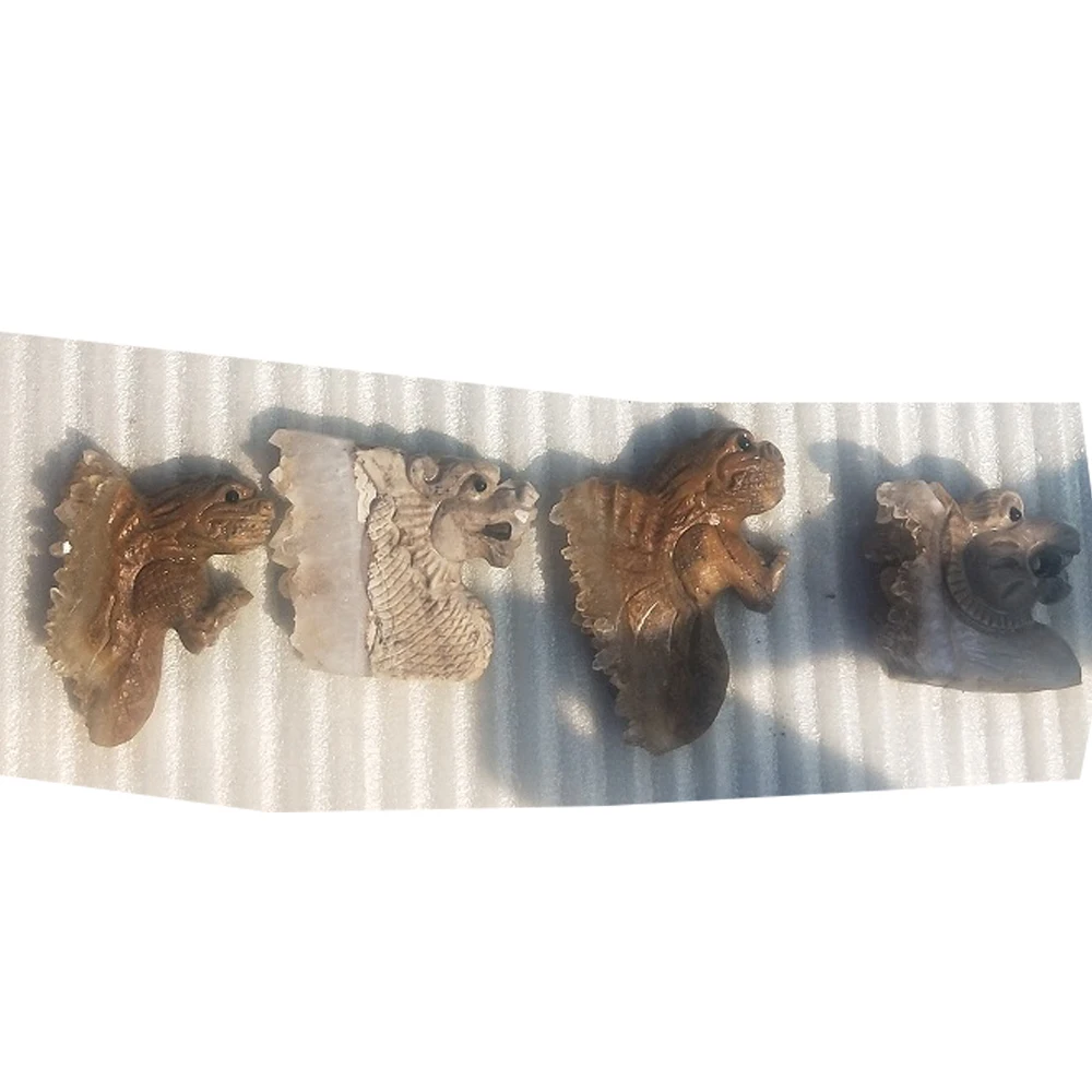 Small 6-8cm Натуральный белый хрусталь кластер рок ручной резной Динозавр Кристалл Животные Статуя рейки заживление реалистичная скульптура Рождественский подарок - Цвет: Small 6-8cm