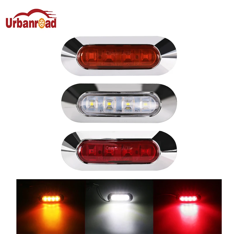 10 шт. Urbanroad 4 светодиодный, боковой, габаритный фонарь лампа габаритного фонаря 10В-30В Водонепроницаемый грузовик с прицепом Боковой габаритный фонарь светильник s задний фонарь