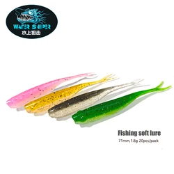 WATER SNIPER 71mm Fork Tail Fishing Soft Lure Silicone Double Color Artificial Baits Fishing Jig Wobbler For Bass Pike Carp Fish
