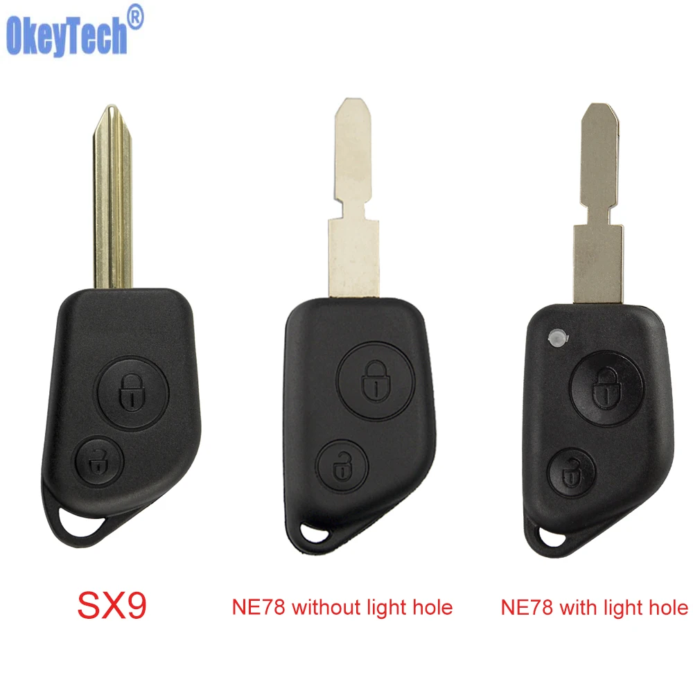 

OkeyTech Remote Car Key Shell For Citroen Elysee Saxo Xsara Picasso Berlingo C2 C3 for Peugeot 106 206 306 205 405 2 Buttons