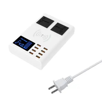 

Multi-port Quick Charger LED Display Charging Adapter for iPhone An-droid Phones 95AF