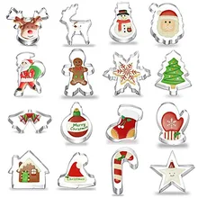 4 шт Рождественские формочки для печенья из нержавеющей стали рождественские праздники формы для печенья для изготовления кексов, печенья, сэндвичей