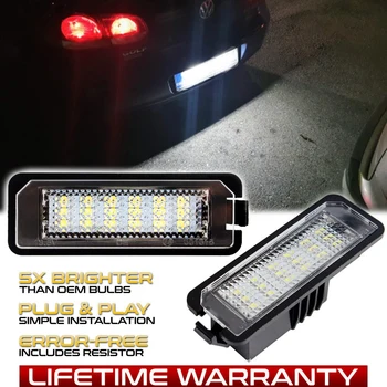 

2Pcs LED Number License Plate Light Lamp For Volkswagen VW Amarok Crafter Scirocco 3 T-Roc Arteon 3G8 3H7