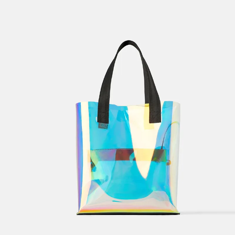 Laser Hologram Transparent Bag PVC Clear Tote Bags New Fashion Big Shoulder Bag Summer Beach Large Capacity Shopping Bags - Цвет: transparent